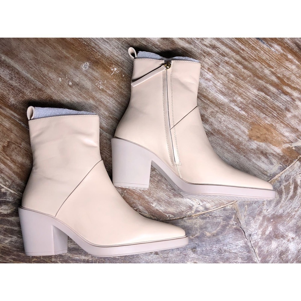 Seychelles Shining Star Bootie Leather Ankle Pointed Toe Off White NEW 7 US - Picture 3 of 7